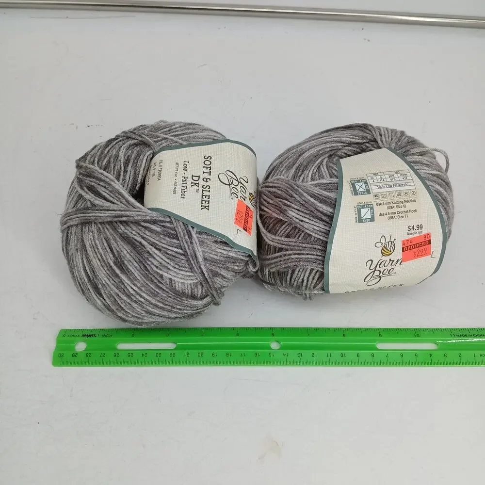 Lot of 2 Yarn Bee - Soft & Sleek DK - Color Cloud Control 4oz 478 Yds